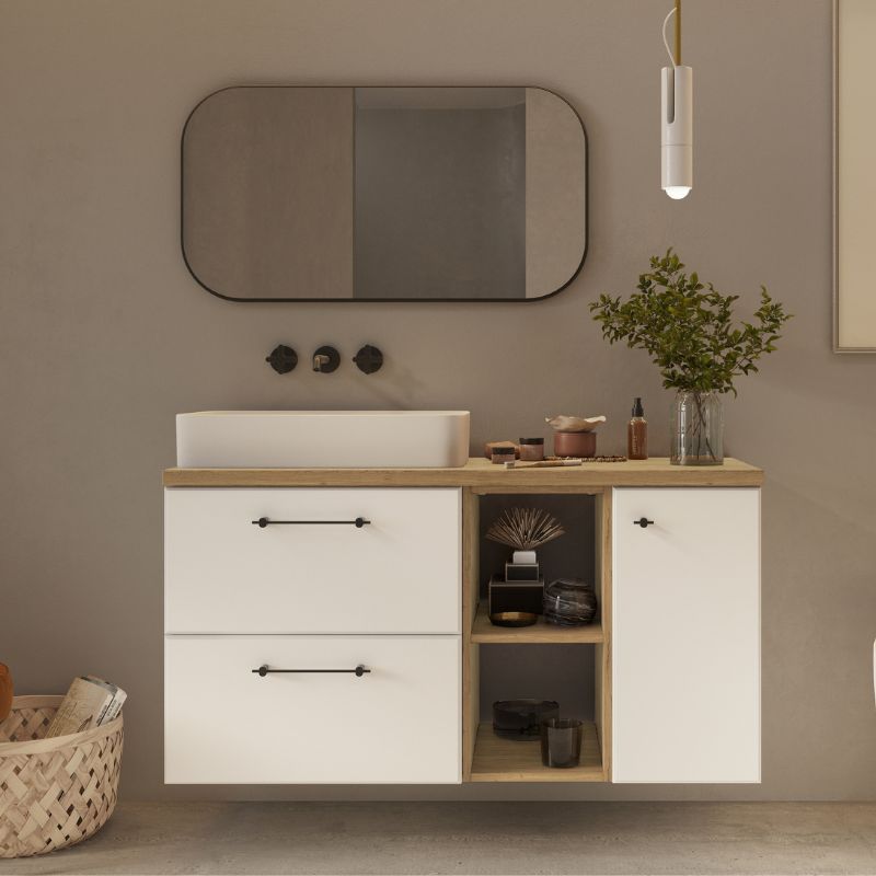 Defra Kubik szafka 30x43,1x60 cm boczna wisząca dekor hikora vero 001-A-03021