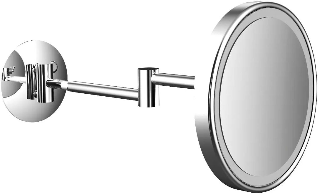 Emco Pure (LED) lusterko kosmetyczne 20,3x20,3 cm okrągłe z oświetleniem chrom 109406012