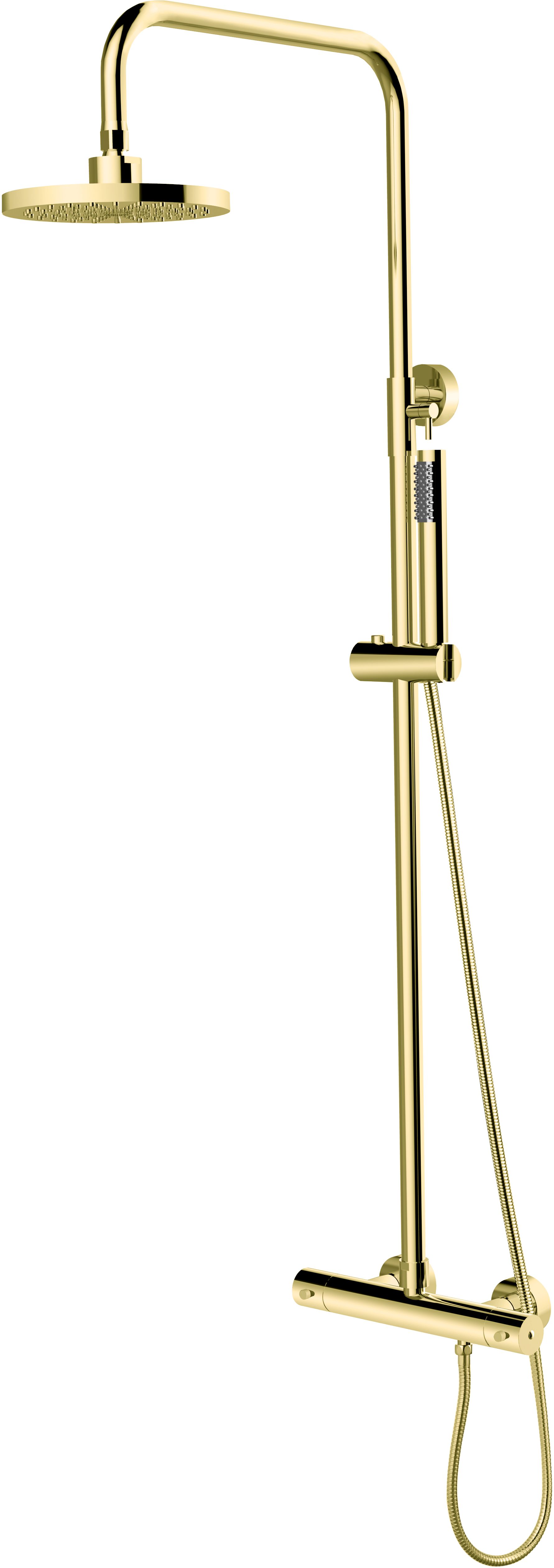 Besco Decco Illusion zestaw prysznicowy termostatyczny z deszczownicą złoty BP-DIT-ZL