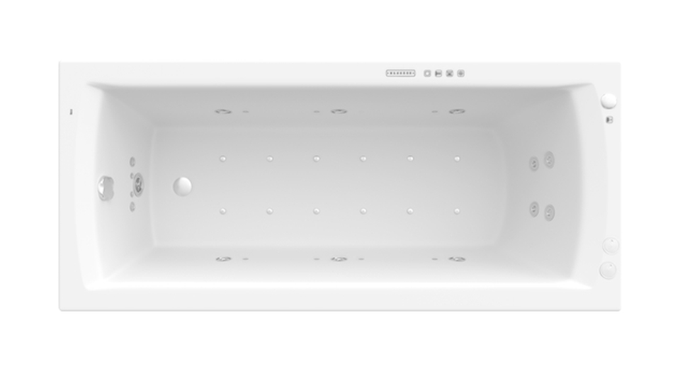 Roca Linea wanna prostokątna 180x80 cm z hydromasażem Effects Gold + opcja biała A24T064000