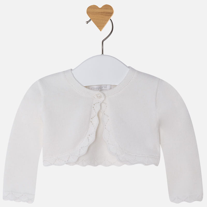 MAYORAL 318 Bolerko rozpinane dla dziewczynki ecru