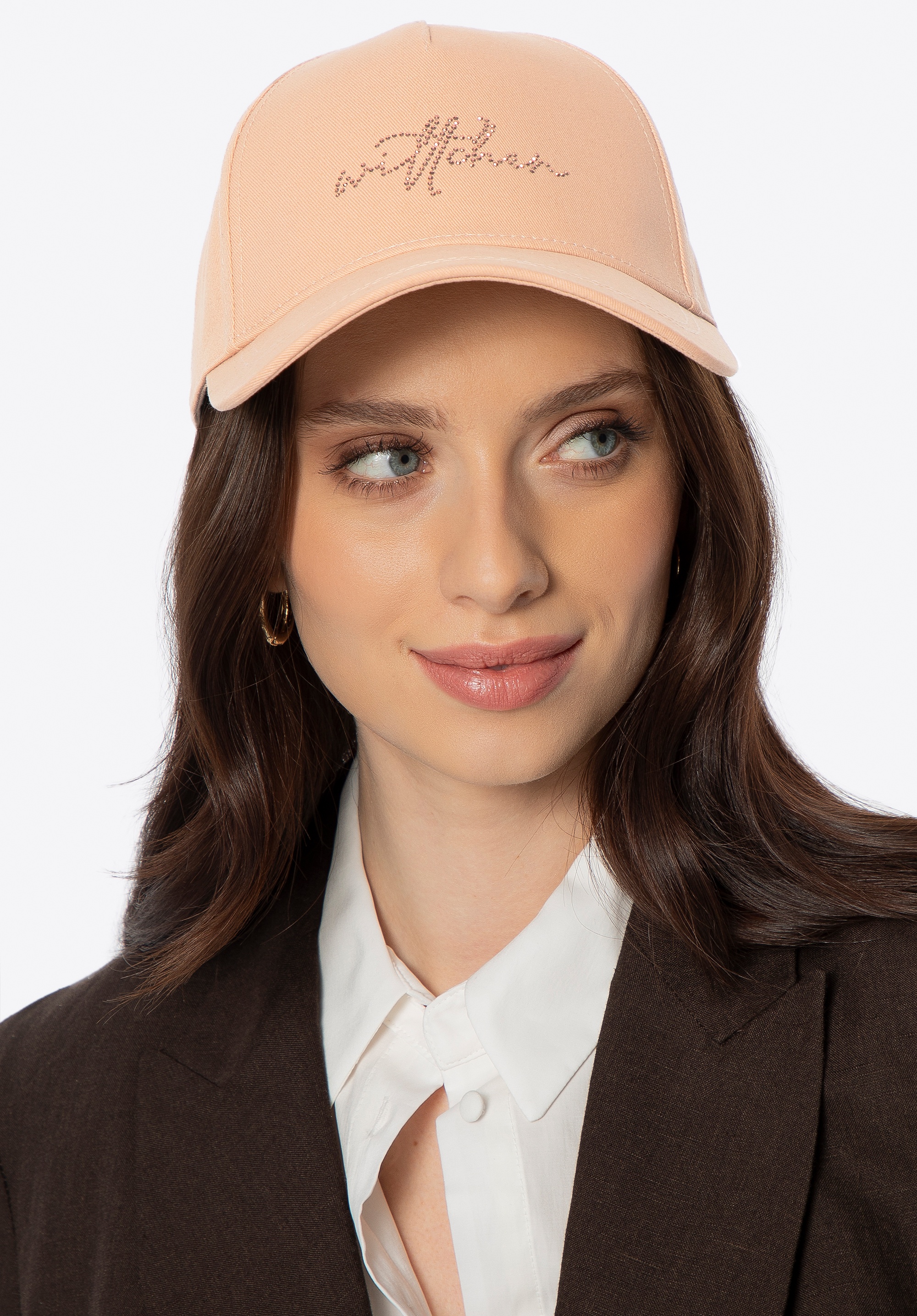 Damska czapka z daszkiem bawełniana brzoskwiniowa