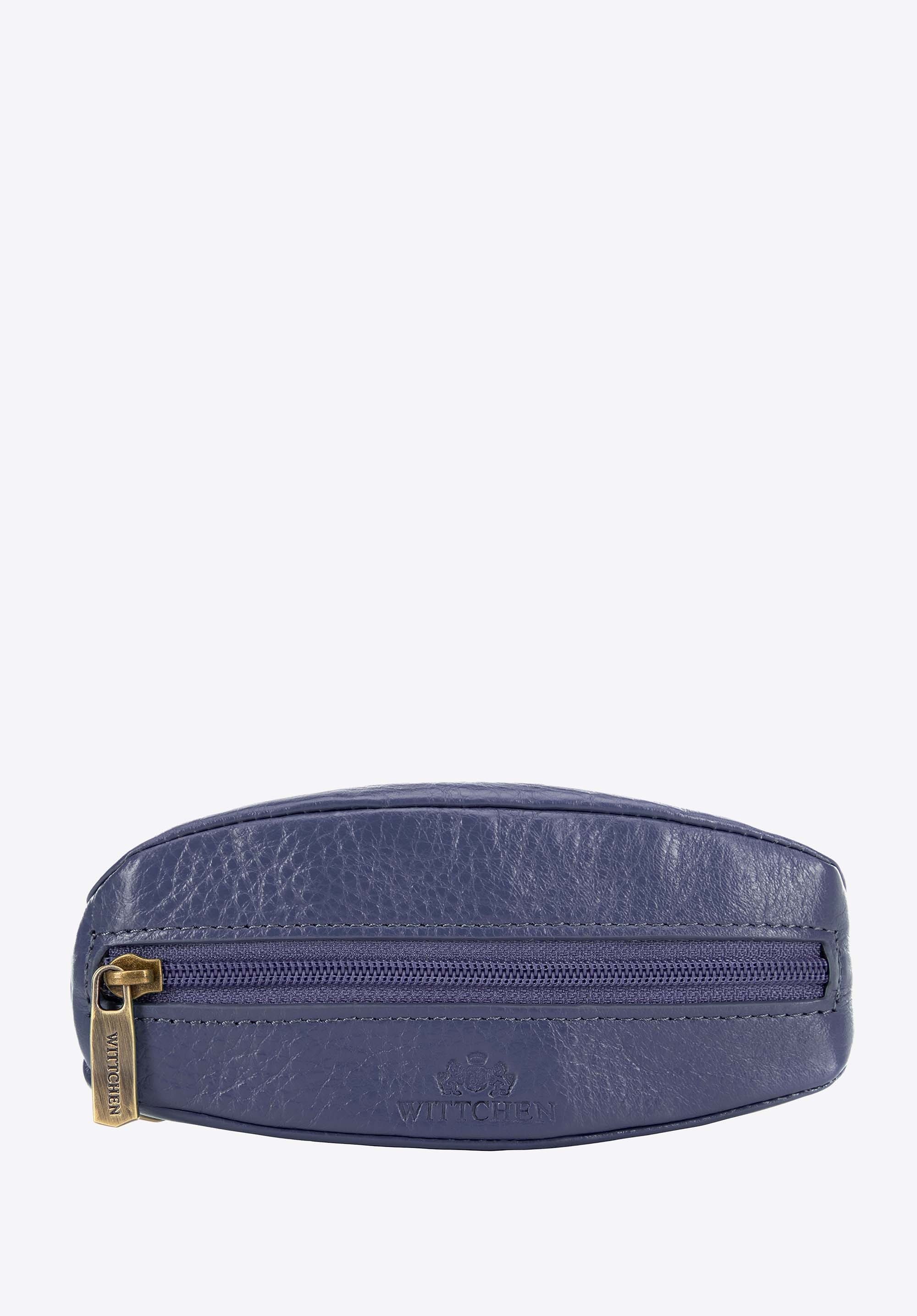 Etui na klucze skórzane miękkie granatowe