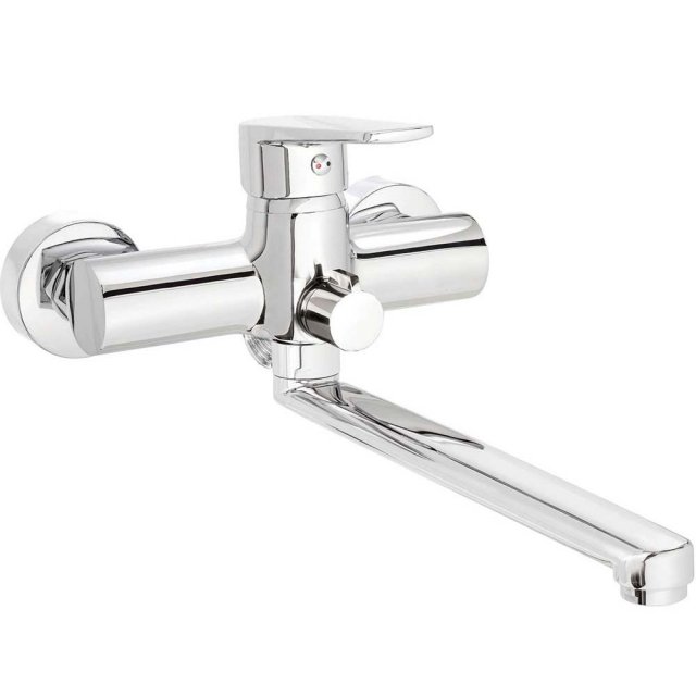 DEANTE Bateria umywalkowa ścienna TUBO chrom z wydłużoną wylewką i po