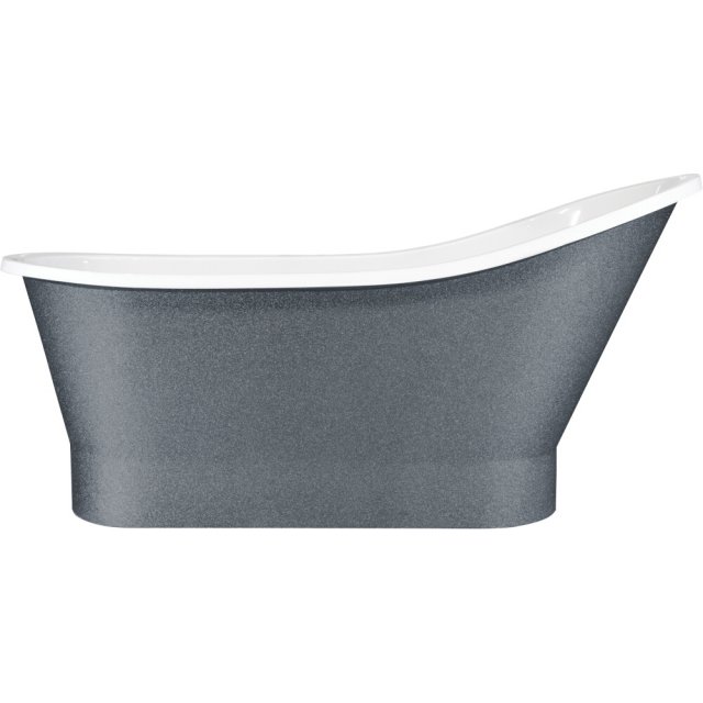 BESCO Wanna wolnostojąca GLORIA GLAM 150x66 cm grafit standardowy kli