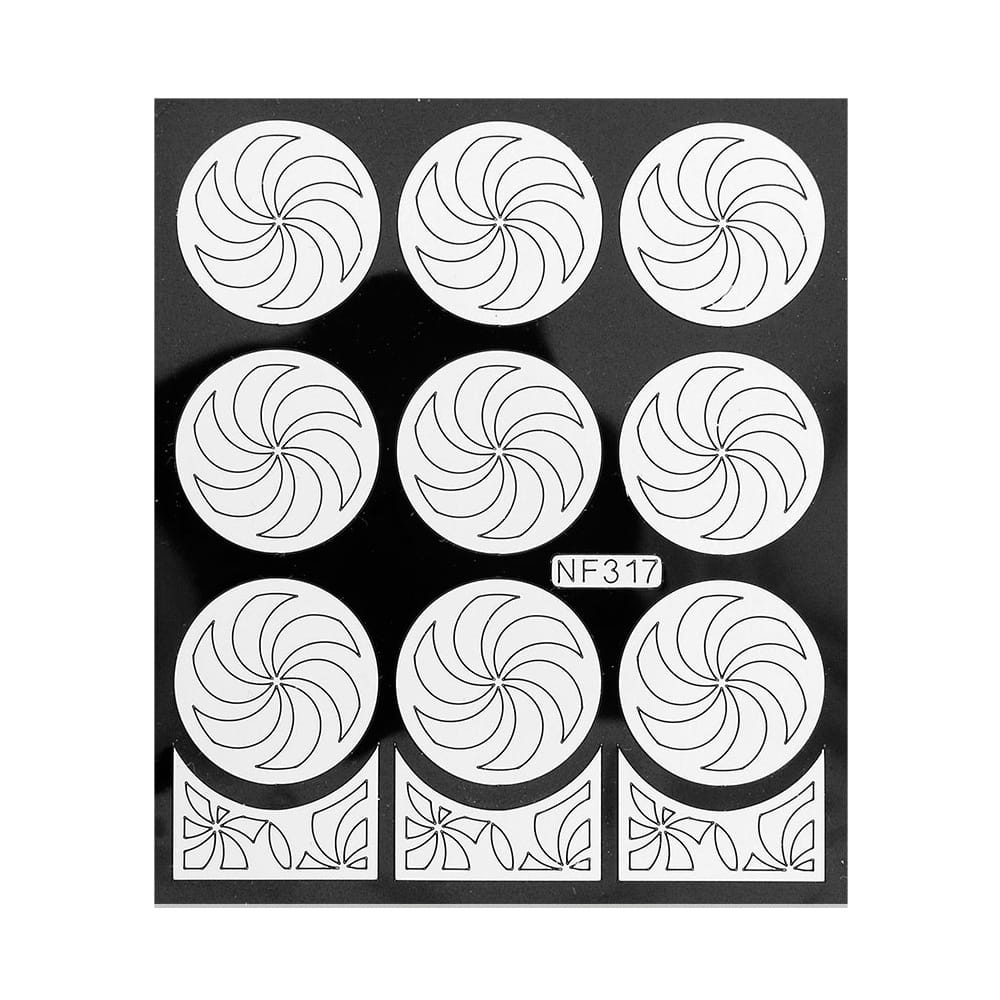 Naklejki do paznokci szablon do malowania wzorów białe Nr nf317