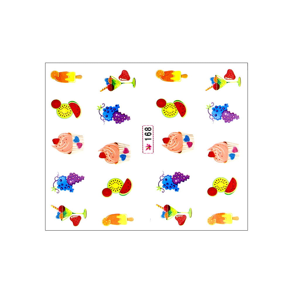 Naklejki wodne do paznokci słodycze Nr 168