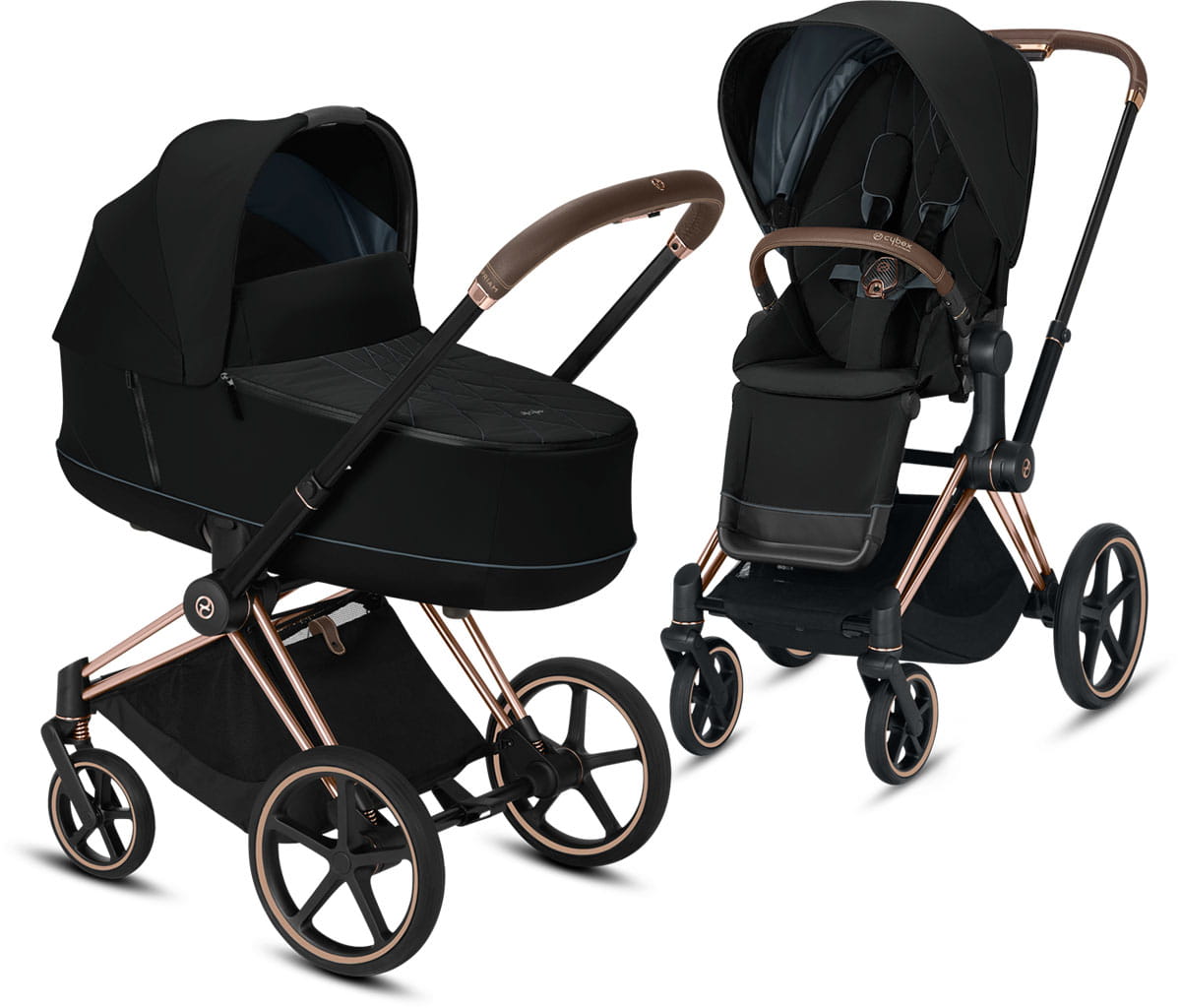 Cybex, Priam 2.0 - wózek spacerowy z gondolą Lux-Deep Black-Rose Gold
