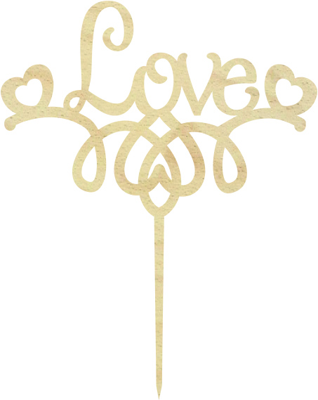 Topper na walentynki LOVE napis drewniany dekoracja na tort pik