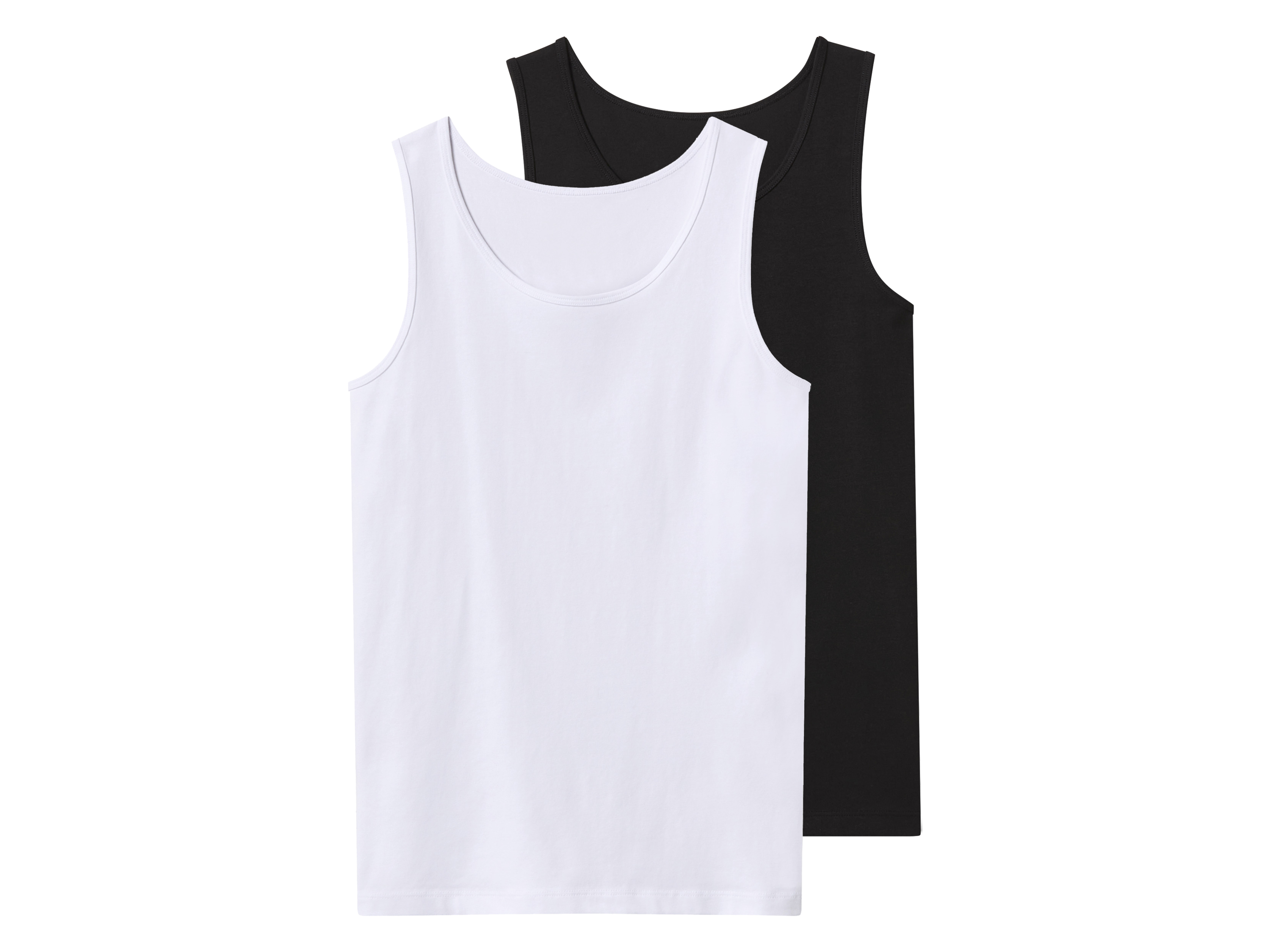 esmara Koszulki dziecięce z bawełny na ramiączkach, 2 sztuki Czarny/biały, 146/152