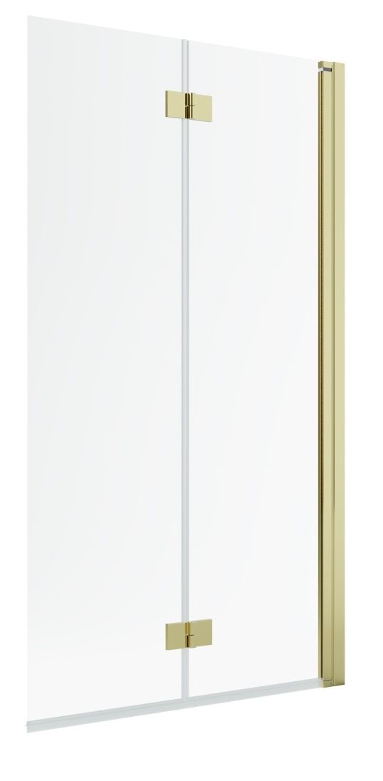 Darmowa Dostawa - Parawan nawannowy 110 cm 2-częściowy złoty połysk/szkło przezroczyste Radaway Nes Gold PND I 100101100901R