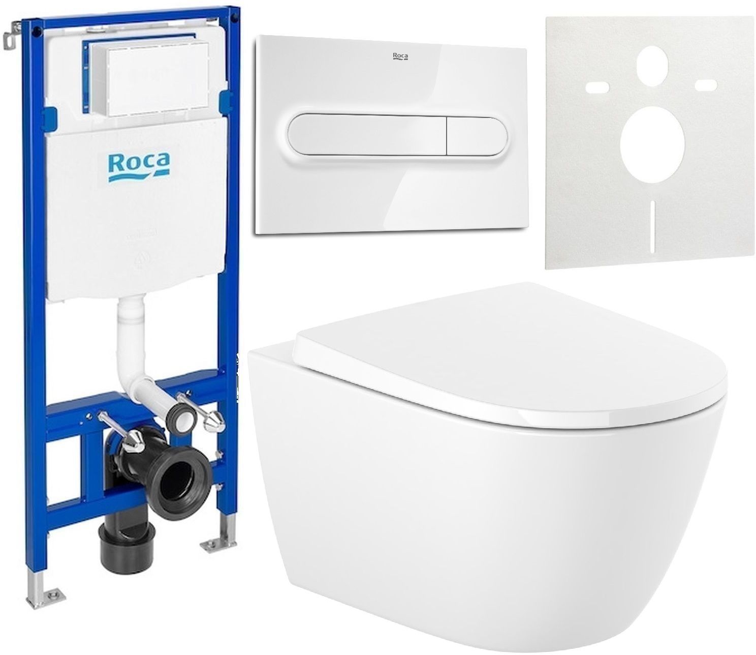 Darmowa Dostawa - Zestaw miska z deską i stelaż z przyciskiem Roca Ona abset3736