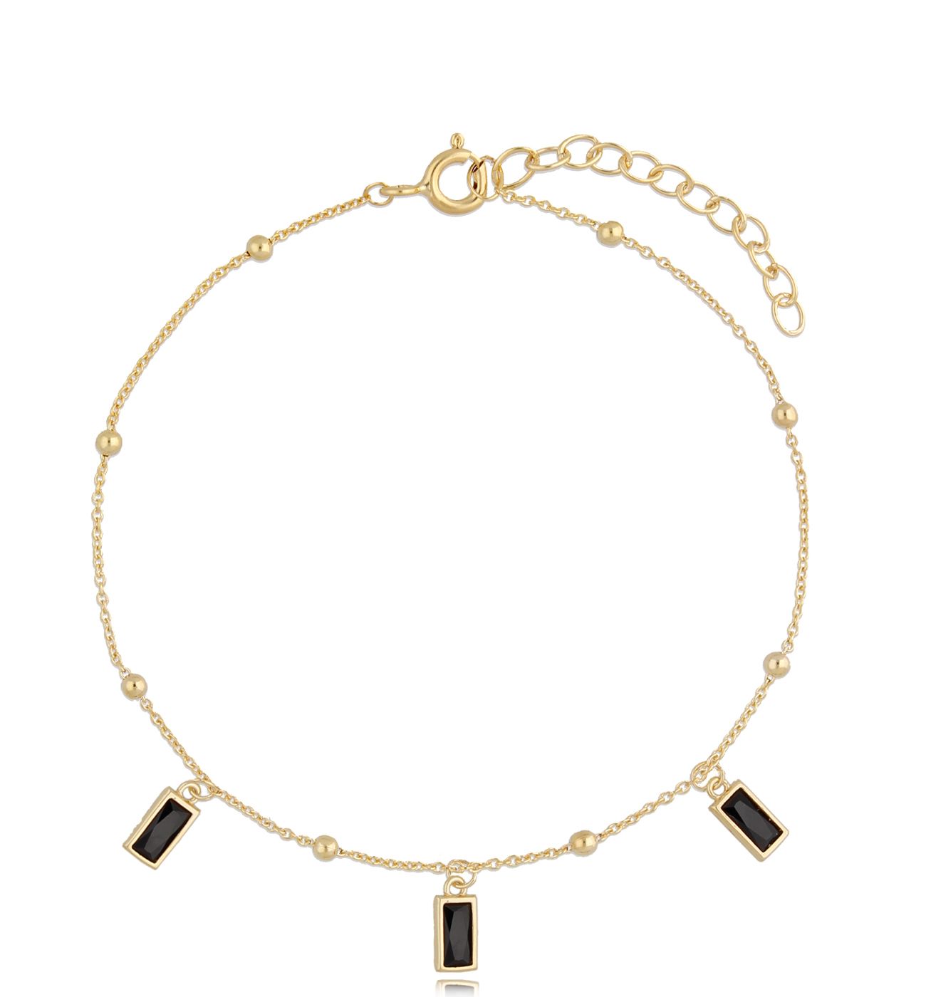 Bransoletka złota z czarnymi kryształkami Chicca BSE0149