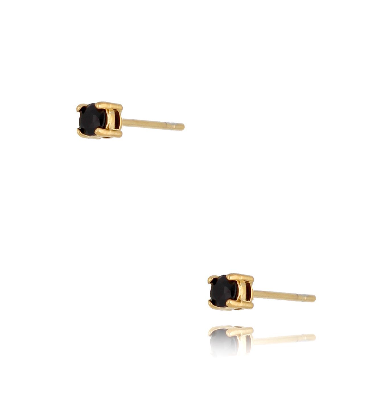 Kolczyki złote z czarnymi cyrkoniami Mini KSA0449