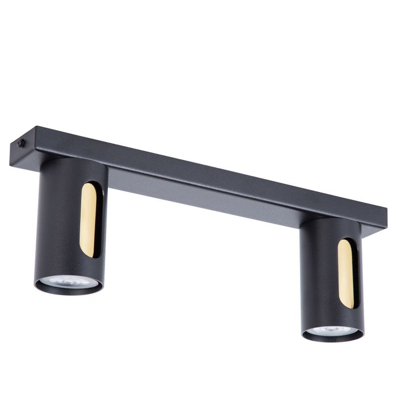 Reflektor spot Sigma Lighting Flow czarno-złoty 2 x GU10 x IP20 wym: 13 x 38 x 6 cm - 1 szt.