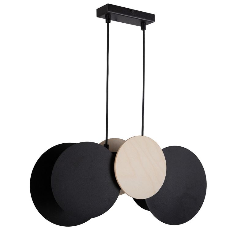 Lampa wisząca Sigma Lighting Tola 8139 jasne drewno-czarna dekoracyjna 2xE27 x 1 szt.