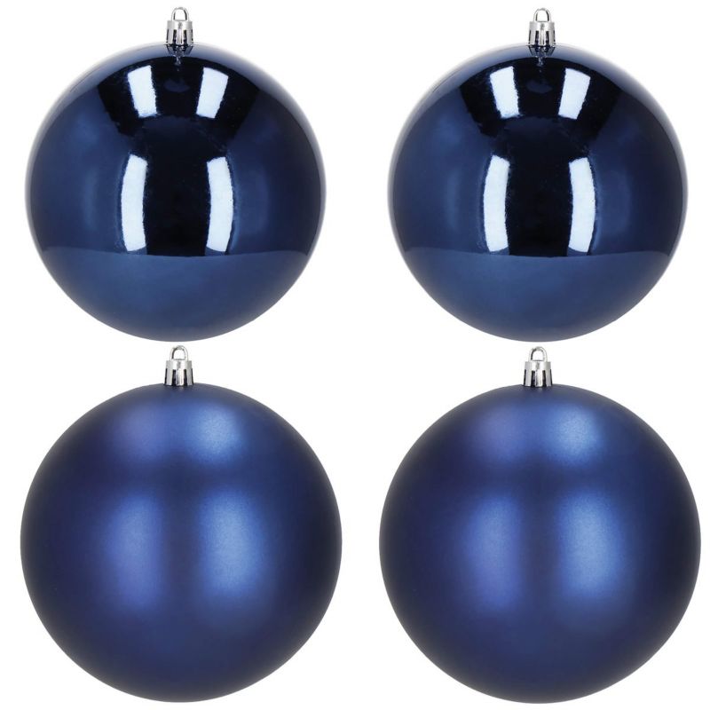 Bombki choinkowe Springos, granatowe zawieszki na choinkę 12 cm, ozdoby świąteczne 4 szt.