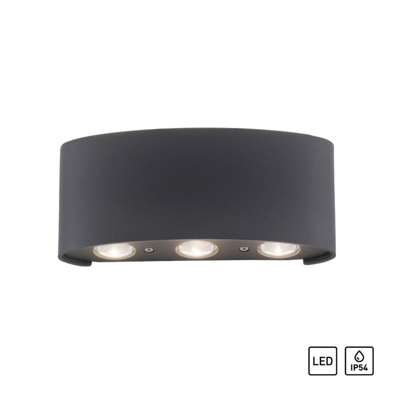 Kinkiet ścienny zewnętrzny Paul Neuhaus Carlo antracyt LED 5W 3000K 120lm IP54 wym: 8 x 17 x 4 cm aluminium - 1 szt.