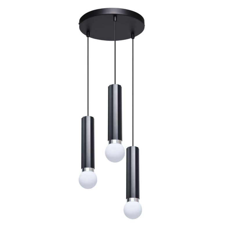 Lampa wisząca Italux MACERA czarna 3xE27x40W wym:120x25x25cm IP20 -1 szt.