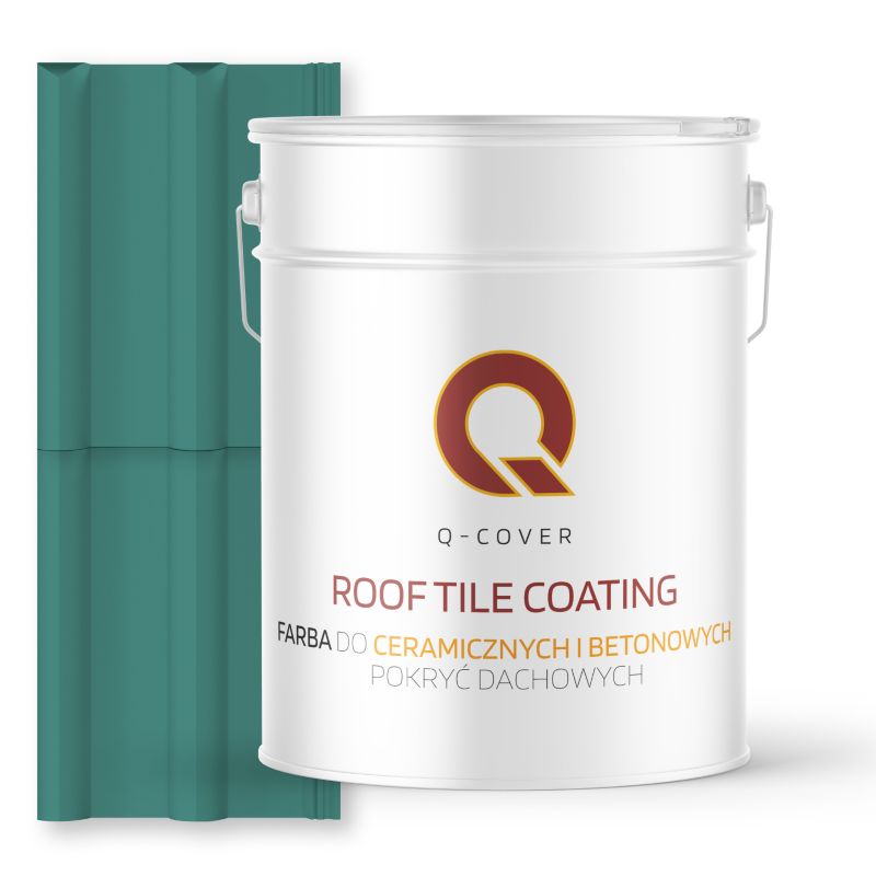 Farba do Dachów Ceramicznych i Betonowych Pokryć Dachowych Q-Cover Turkus miętowy RAL6033 Mat 10L