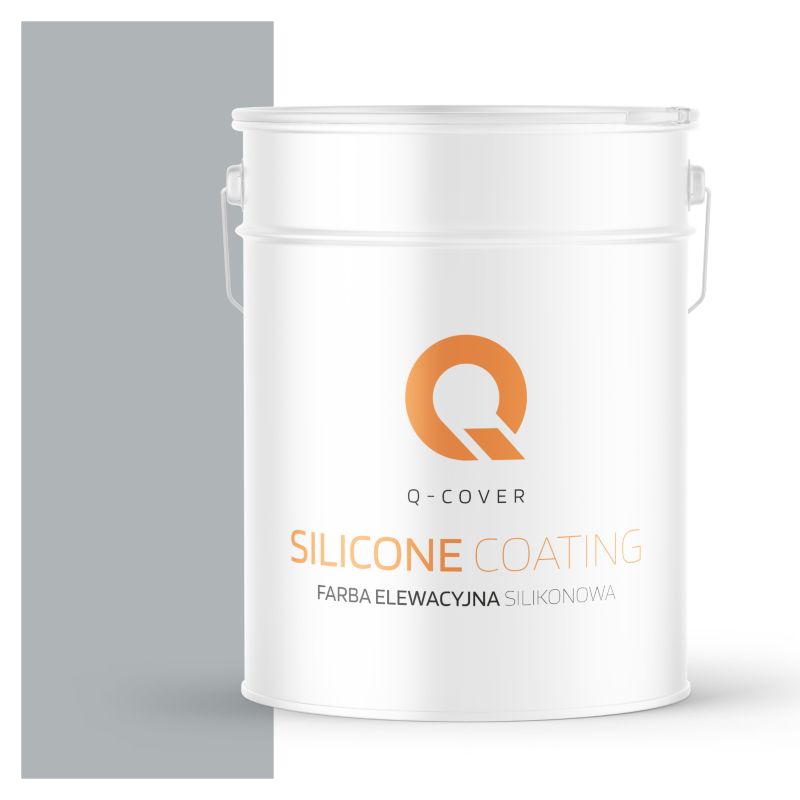 Farba Elewacyjna Silikonowa Fasadowa Q-Cover Szary jasny z odcieniem niebeskiego F253 10L