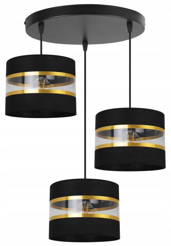 Lampa sufitowa wisząca Light Home LH Elegance Gold 3x E27 60W okrągły czarny 1szt.