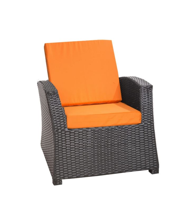 Poduszka na fotel ogrodowy Technorattan, Setgarden,56x52x7cm Pomarańczowa dwustronne Poduszki na krzesło ogrodowe, 2szt