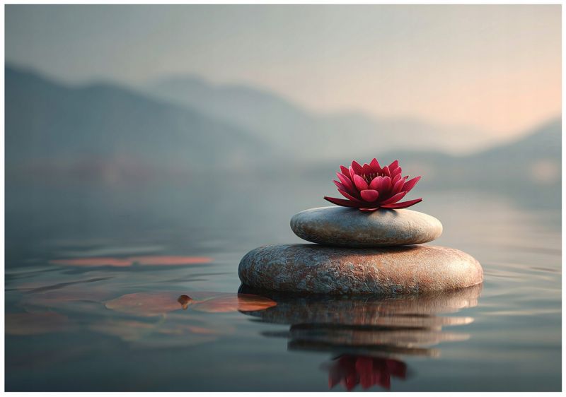 Fototapeta WALLARENA Do Sypialni Salonu Na Flizelinie Kwiaty Spa Kamienie Szary 400x280 cm 16361VX8 1 szt.