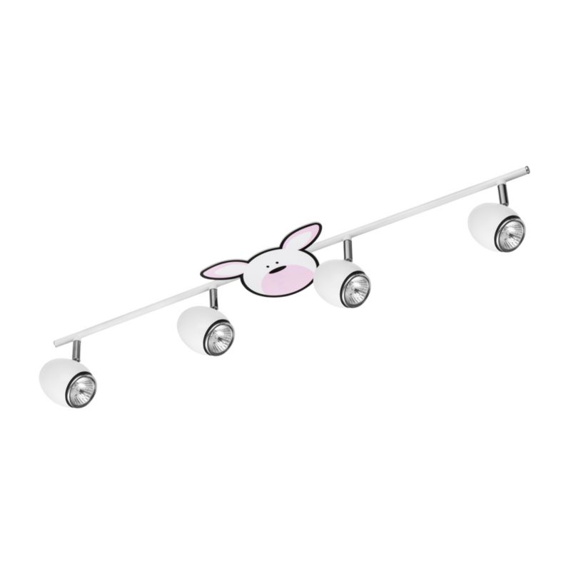 Lampa Sufitowa SPOT Light 4xGU10 Max.50W Biały z Wielokolorowym Wzorem w Królika, Polski Producent, 1 szt.