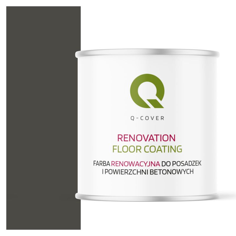 Farba Renowacyjna do Posadzek i Powierzchni Betonowych Q-Cover Szary Ciemny RAL7022 Mat 2.5L