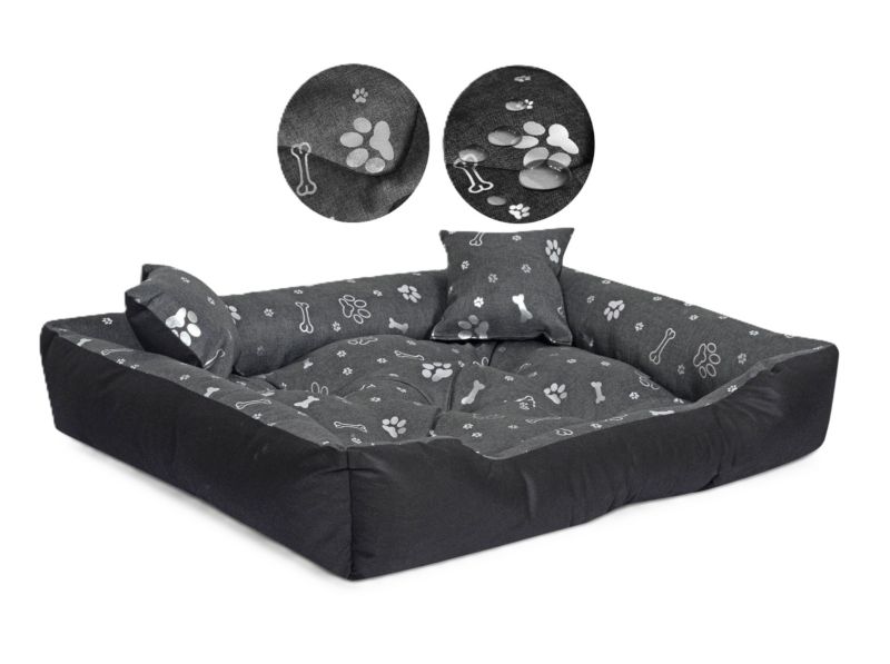 Legowisko dla psa kojec Aio Factory wodoodporne wzór kości srebrne 115x95 cm 1szt