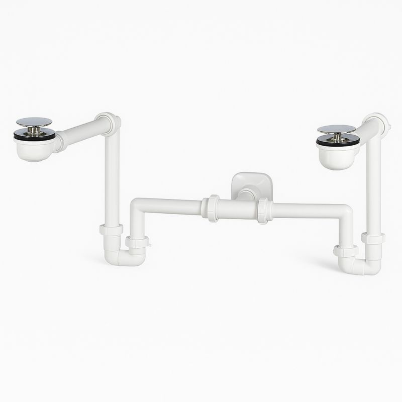 Syfon podwójny Lira oszczędzający miejsce z korkiem click-clack 1 szt