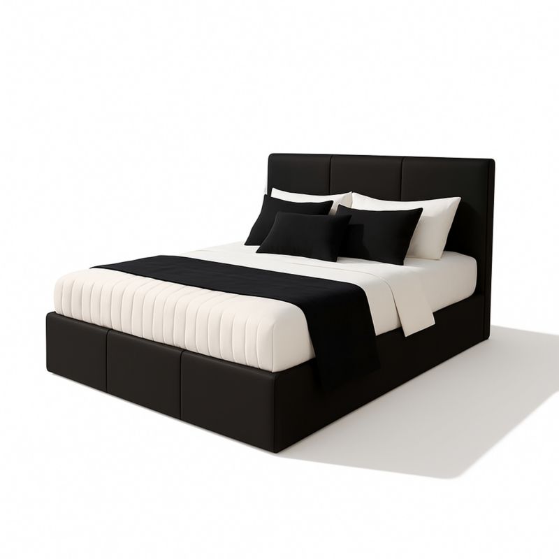 Łóżko tapicerowane z pojemnikiem Bonni VELORA 160x200 velvet czarne 1 szt.