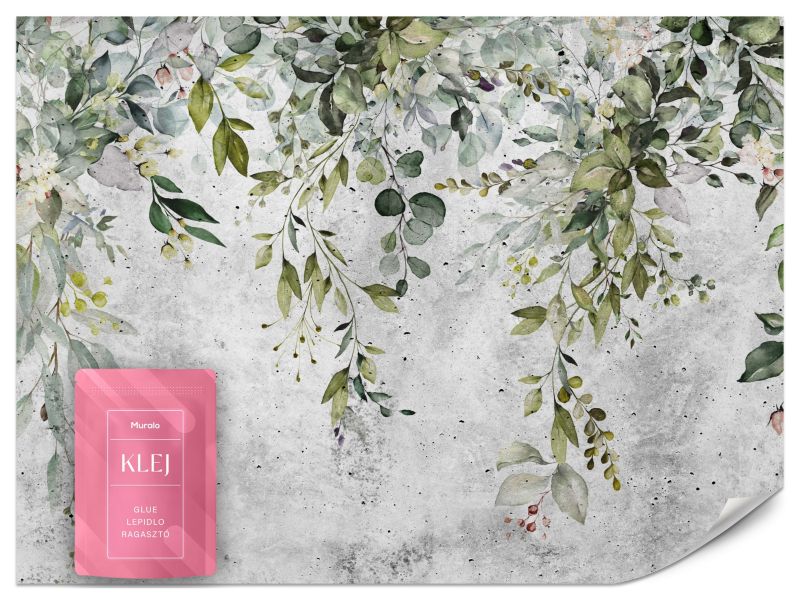 Fototapeta Muralo Liście na Betonie 250x175 cm 1szt.