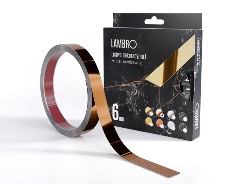 Listwa dekoracyjna samoprzylepna Lambro miedziany połysk 2 x 600 cm 1 szt.