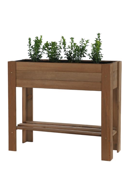 Ziołownik na nogach MODO24 drewniany 80 x 34 cm brązowy 1 szt.