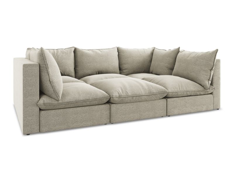 3-osobowa kanapa modułowa LaMiaSofa RAVENNA z tkaniny bouclé 255x180 cm kreci 1 szt.