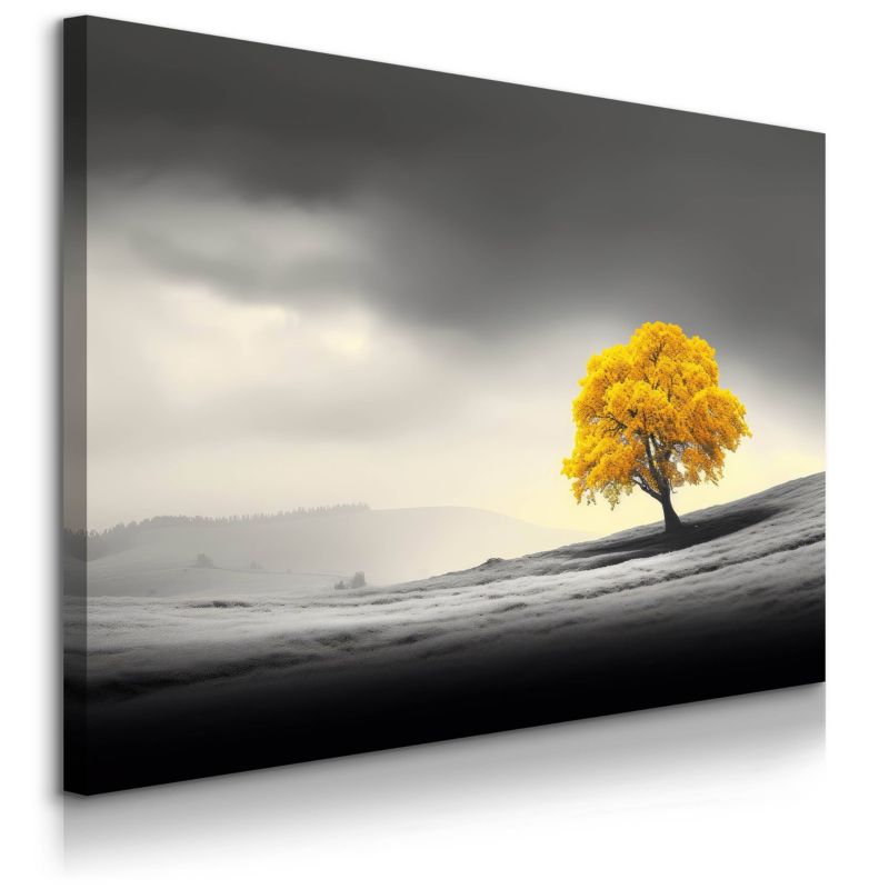 Obraz Muralo Abstrakcja Żółte Drzewo Krajobraz Natura 100x70 cm 1 szt.