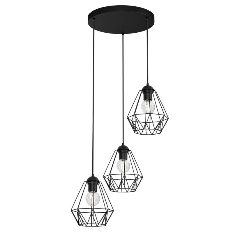 Lampa wisząca Luminex Bergen czarny matowy wym: 110 x 44 x 44 cm 3xE27 x 15W 1 szt.