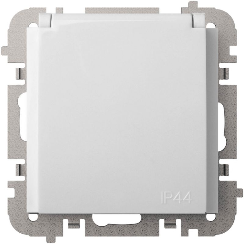 Gniazdo pojedyncze Elektro-Plast Vestra z uziemieniem IP44 białe