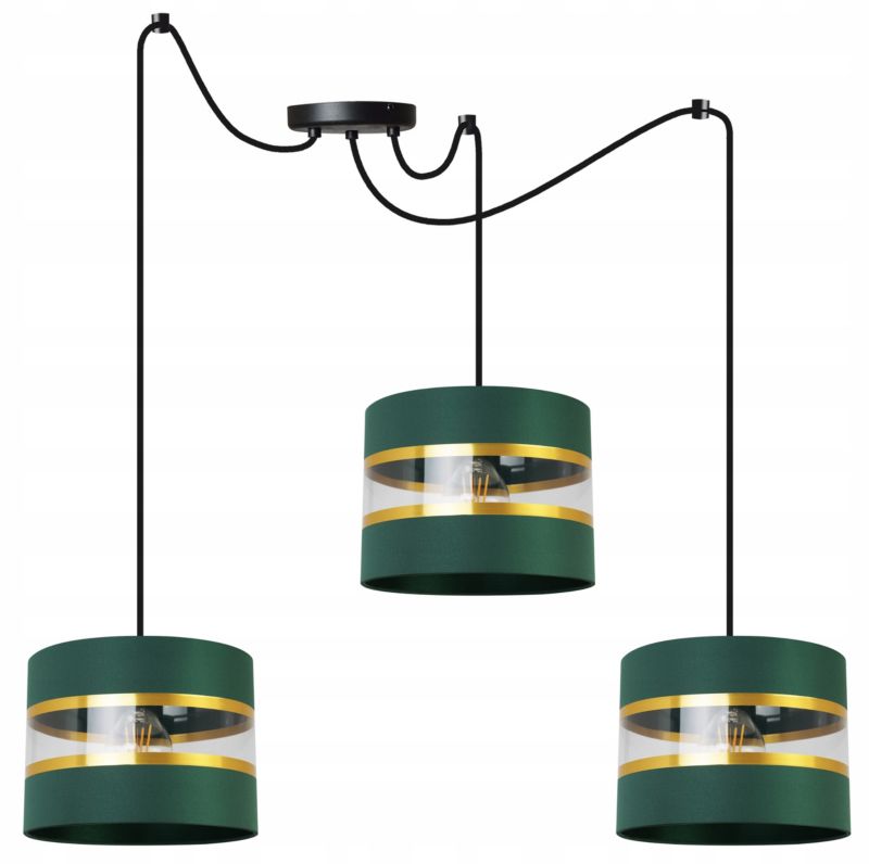 Lampa sufitowa wisząca Light Home LH Spider Elegance Gold 3x E27 60W zielony/czarny 1szt.