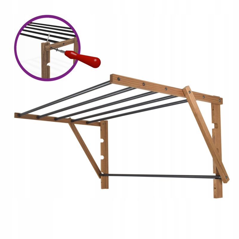 Suszarka ścienna Sepio 85 cm drewniana ekologiczna 1 szt.
