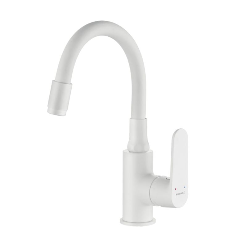 Bateria umywalkowa Kuchinox stojąca Dima Elastyczna wylewka biała 1 szt.