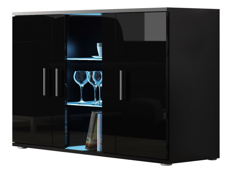 Komoda MIRJAN 24 Soho S-7 czarny / czarny połysk 1 szt.