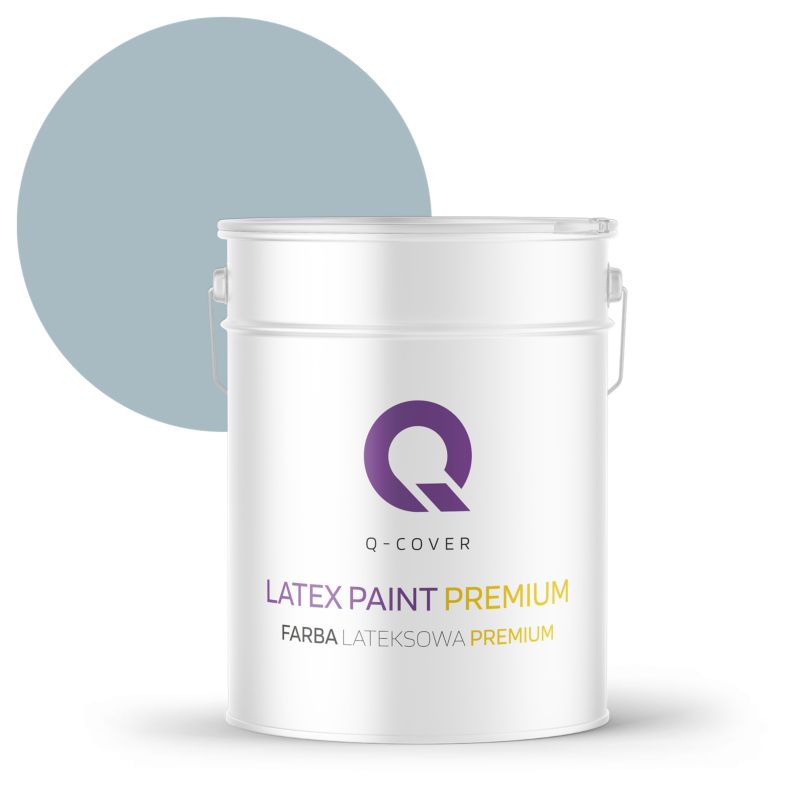 Farba Lateksowa Premium Plamoodporna do Ścian i Sufitów Q-Cover Szary platynowy H0746 Głęboki Mat 10L