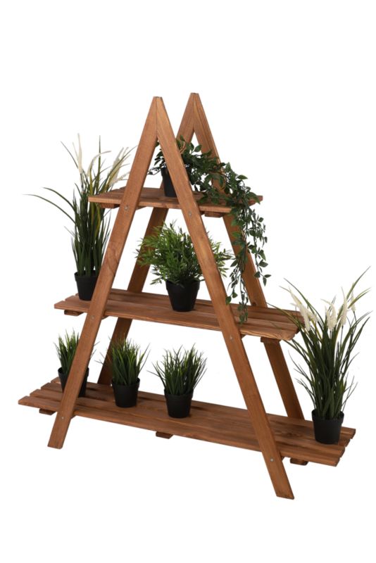 Kwietnik drewniany MODO24 stojak do ekspozycji 107 x 101 x 26 cm impregnowany brązowy 1 szt.