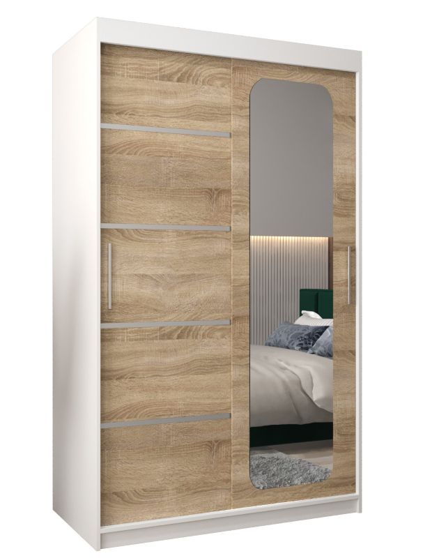 Szafa przesuwna Garderoba Abiks PROMO V2 120 biały/sonoma 1 szt.