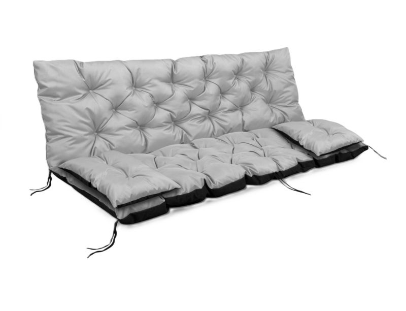 Poduszka ogrodowa Aio Factory wodoodporna na ławkę huśtawkę i 2 poduszki jasnoszare 100x60x50 cm 1szt