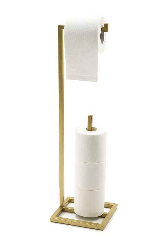 Stojak łazienkowy na papier JAKPOL 67 cm metalowy nowoczesny złoty 1 szt.