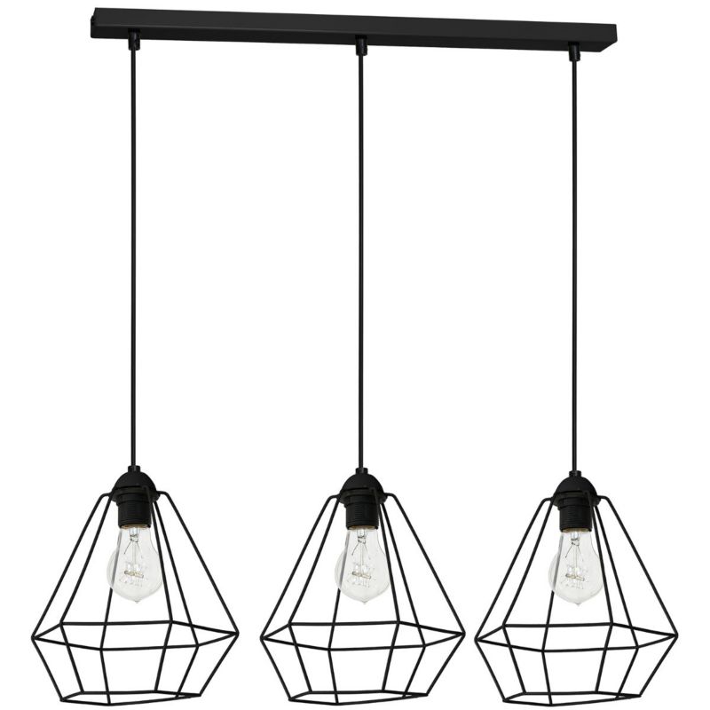 Lampa wisząca Luminex Alma czarny matowy wym: 110 x 70 x 25 cm 3xE27 x 15W 1 szt.